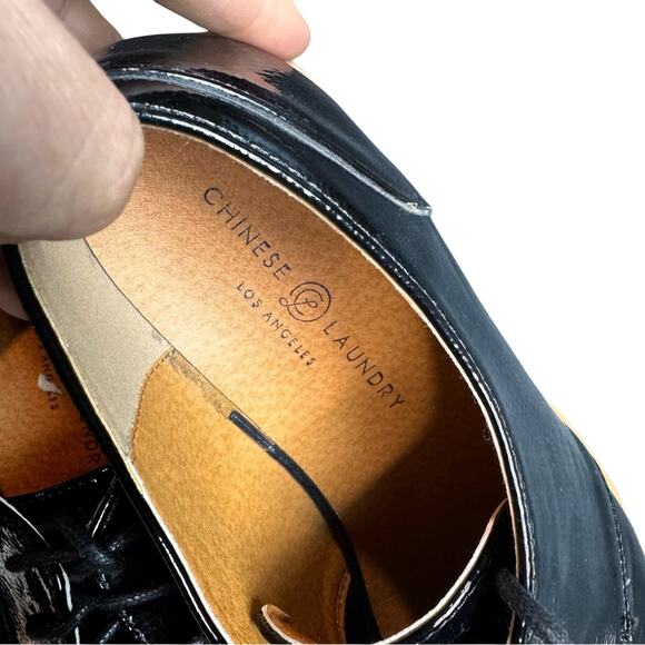 Chinese Laundry Women’s Black Tan Trim Platform Oxford Shoes 10 M Academia Prepp - Picture 3 of 13